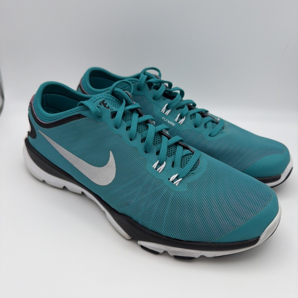Nike Women's Flex Supreme TR 4 Teal Green Athletic Flywire Running Shoes Size 8